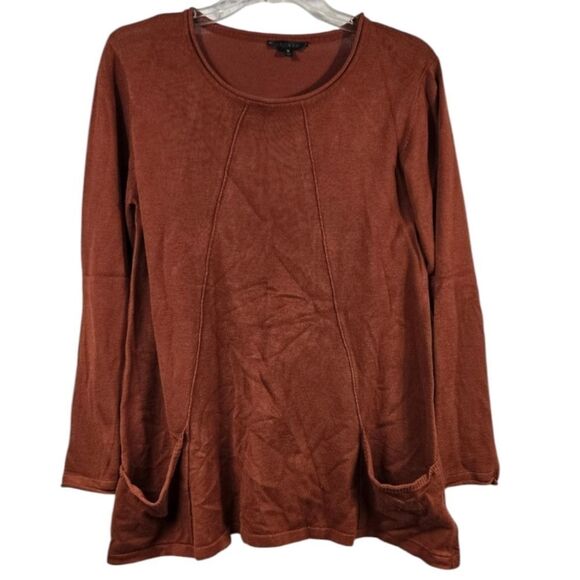 Hannah Women's Rust Sweater Pullover Pockets Soft Midweight Tunic Winter Warm M - Picture 1 of 9
